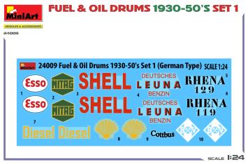 MiniArt 24009 Fuel & Oil Drums 1930-50s (German Type) Set 1