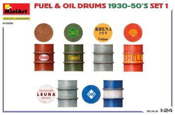 MiniArt 24009 Fuel & Oil Drums 1930-50s (German Type) Set 1