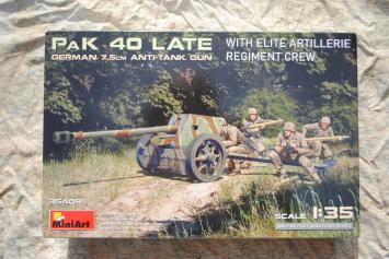 MiniArt 35409 German 7,5cm Anti-Tank Gun Pak 40, Late with elite artillerie regiment crew