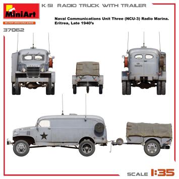 MiniArt 37062 K-51 RADIO TRUCK WITH TRAILER