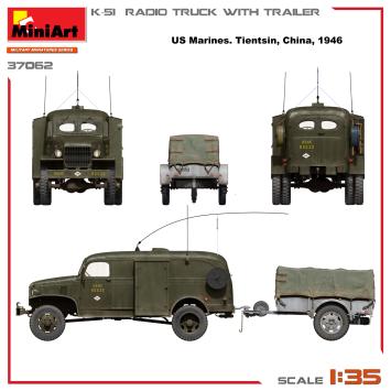 MiniArt 37062 K-51 RADIO TRUCK WITH TRAILER