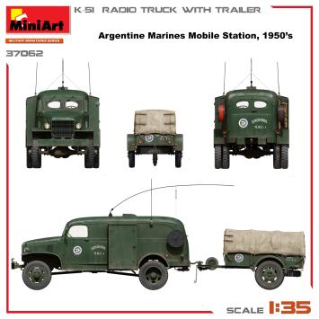 MiniArt 37062 K-51 RADIO TRUCK WITH TRAILER