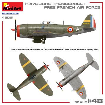 MiniArt 48015 P-47D-28RE Thunderbolt 'Free French Air Force' Basic Kit