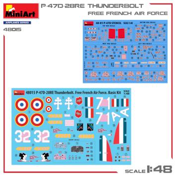 MiniArt 48015 P-47D-28RE Thunderbolt 'Free French Air Force' Basic Kit