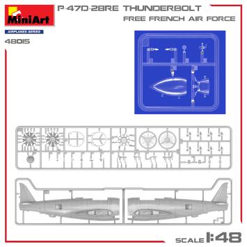 MiniArt 48015 P-47D-28RE Thunderbolt 'Free French Air Force' Basic Kit