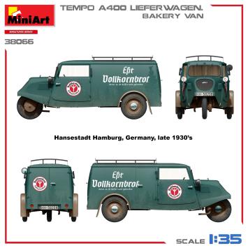 MiniArt 38066 Tempo A400 Lieferwagen. Bakery Van