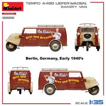 MiniArt 38066 Tempo A400 Lieferwagen. Bakery Van