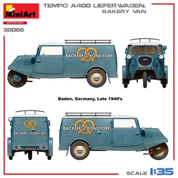 MiniArt 38066 Tempo A400 Lieferwagen. Bakery Van