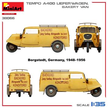 MiniArt 38066 Tempo A400 Lieferwagen. Bakery Van