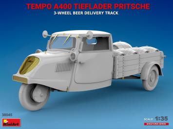 MiniArt 38045 Tempo A400 Tieflader Pritsche 3-Wheel Beer Delivery Truck