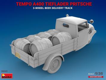 MiniArt 38045 Tempo A400 Tieflader Pritsche 3-Wheel Beer Delivery Truck