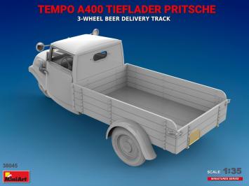 MiniArt 38045 Tempo A400 Tieflader Pritsche 3-Wheel Beer Delivery Truck