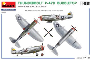 MiniArt 48018 Thunderbolt P-47D Bubbletop With Base and Accessories