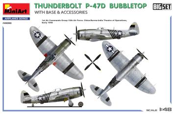 MiniArt 48018 Thunderbolt P-47D Bubbletop With Base and Accessories