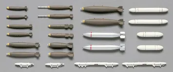 Hasegawa 35001 / X72-1 Aircraft Weapons: 1 U.S. Bombs & Rocket Launchers