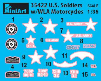 MiniArt 35422 U.S. Soldiers with WLA motorcycles