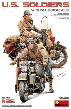 MiniArt 35422 U.S. Soldiers with WLA motorcycles