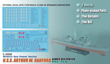 Dragon 1018 USS Arthur W. Radford DD-968 w/ Advanced Enclosed Mast/Sensor System - Dragon